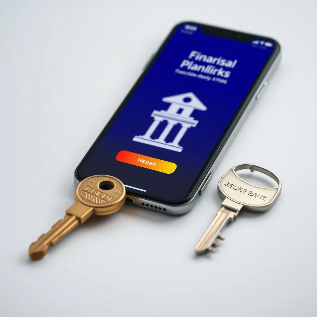 A secure digital bank interface on a smartphone screen next